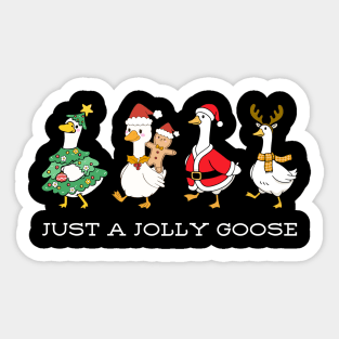 Jolly Christmas Geese – Festive Feathered Friends in Holiday Gear Sticker
